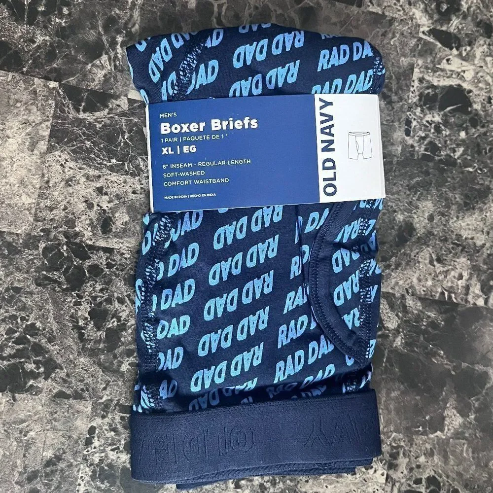 2 Sets Old‎ Navy Men's Rad Dad All Over Print Boxer-Briefs Soft Cotton Underwear